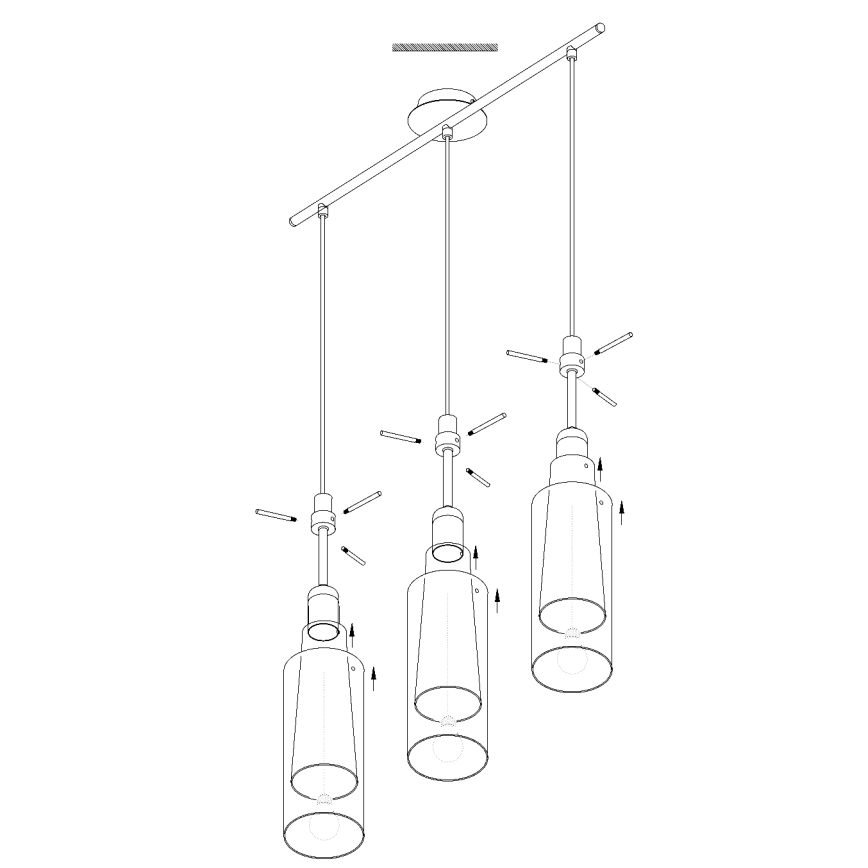 EGLO - Lampadario sospeso 3xE27/60W fumo