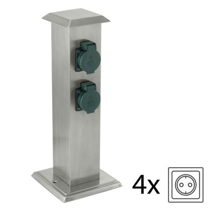 EGLO - Multipresa verticale da esterno verde SCHUKO IP44