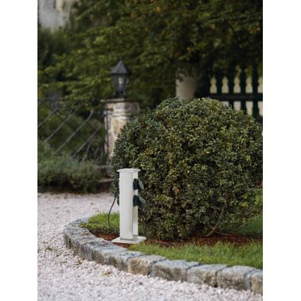 EGLO - Multipresa verticale da esterno verde SCHUKO IP44