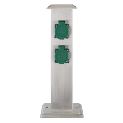 EGLO - Multipresa verticale da esterno verde SCHUKO IP44