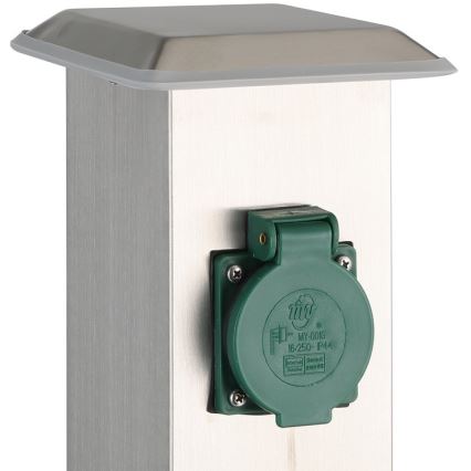 EGLO - Multipresa verticale da esterno verde SCHUKO IP44