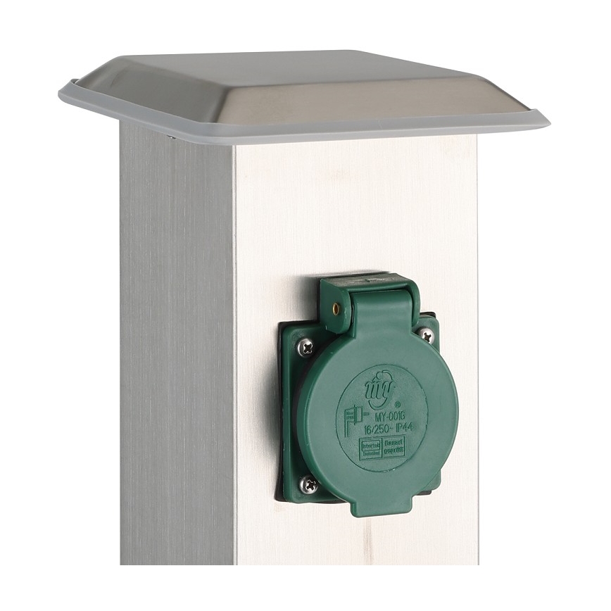 EGLO - Multipresa verticale da esterno verde SCHUKO IP44