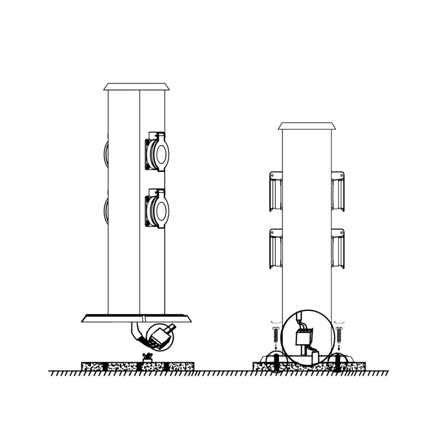 EGLO - Multipresa verticale da esterno verde SCHUKO IP44