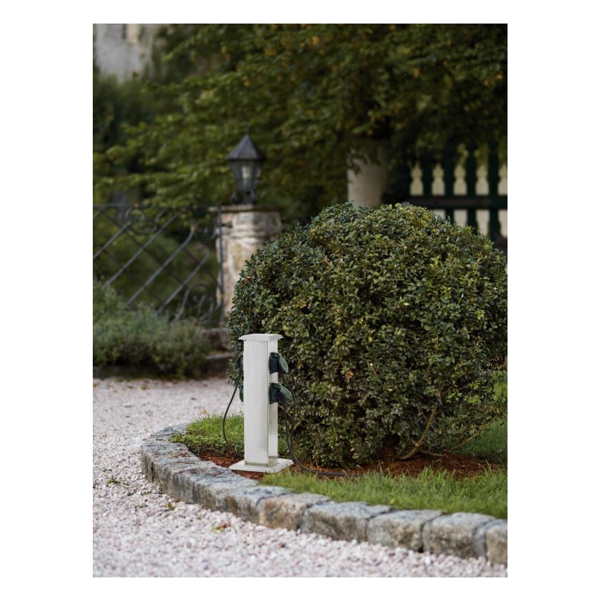 EGLO - Multipresa verticale da esterno verde SCHUKO IP44