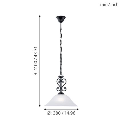 Eglo - Suspension chaîne 1xE27/60W/230V