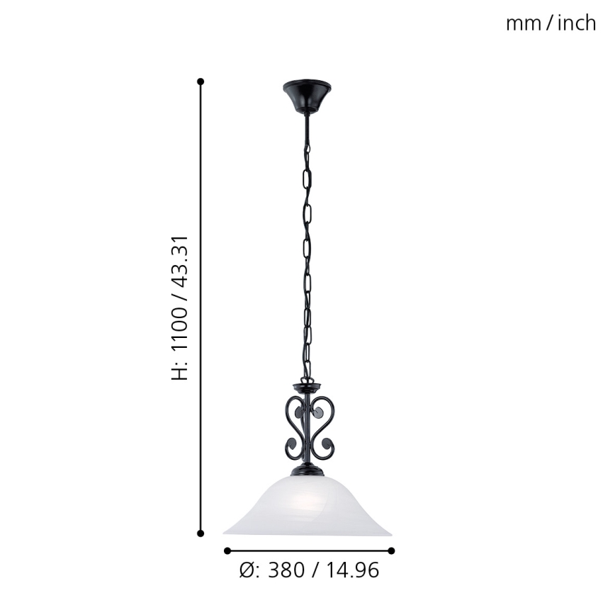 Eglo - Suspension chaîne 1xE27/60W/230V
