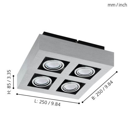 Eglo - Spot 4xGU10-LED/5W/230V