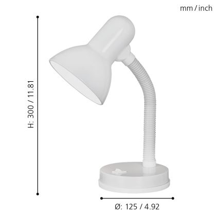 Eglo - Tischleuchte 1xE27/40W weiß