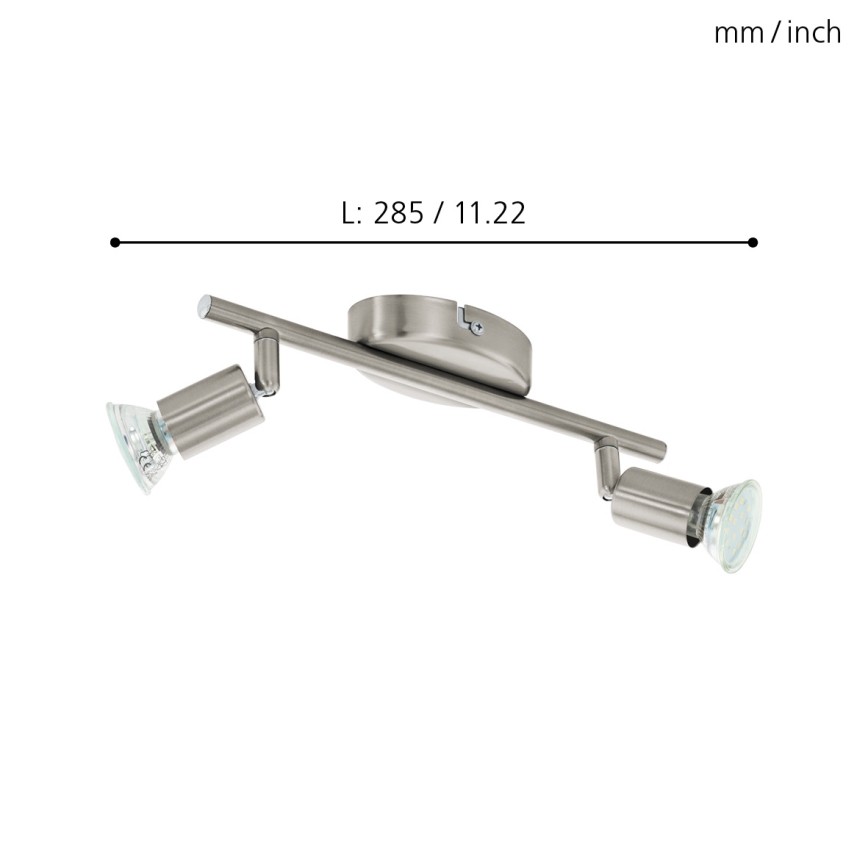 Eglo - Luce Spot a LED 2xGU10/2,8W/230V