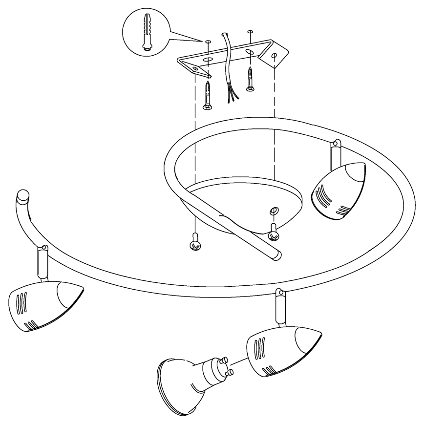Eglo - Faretto LED 3xGU10-LED/3W/230V