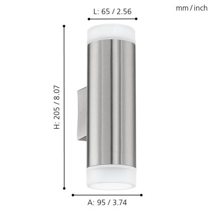Eglo - Applique da esterno LED GU10/2,5W/230V