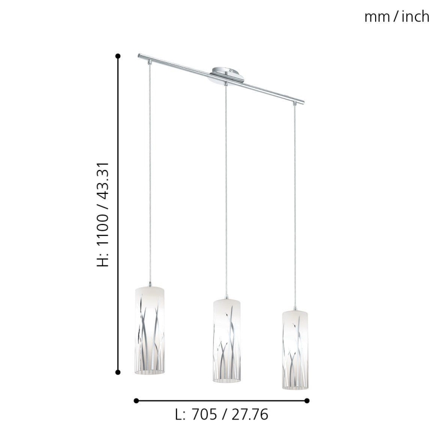 Eglo - Pendelleuchte 3xE27/60W/230V