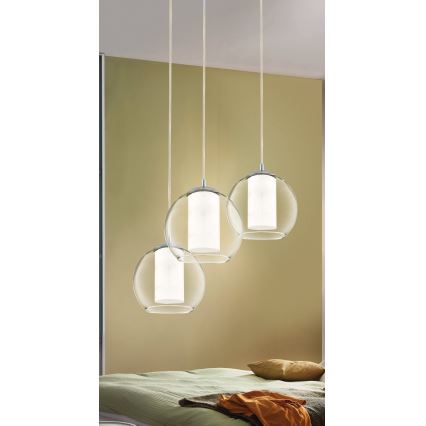 Eglo 92762 - Hängeleuchte BOLSANO mit Kabelaufhängung, 3x E27/60W