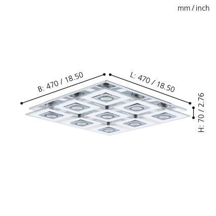 Eglo - Plafoniera LED 9xGU10/3W/230V