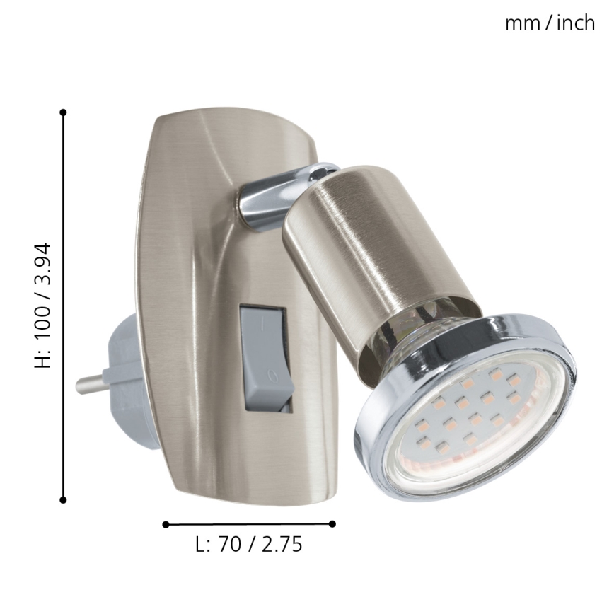 Eglo - Lampe LED à brancher 1xGU10-LED/3W/230V