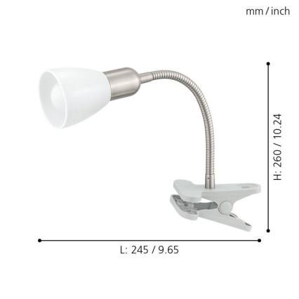 Eglo 92932 - Lampe LED à pince DAKAR 3 1xE14/4W/230V