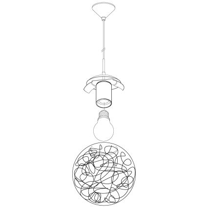 Eglo 93073 - Suspension sur câble LUBERIO 1xE27/60W/230V Ø 25 cm