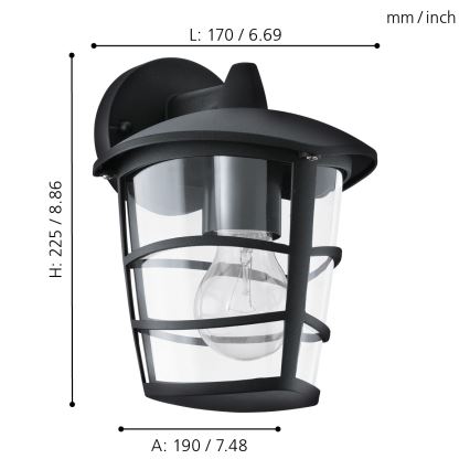 Eglo - Applique a LED da esterno 1xE27/8,5W/230V