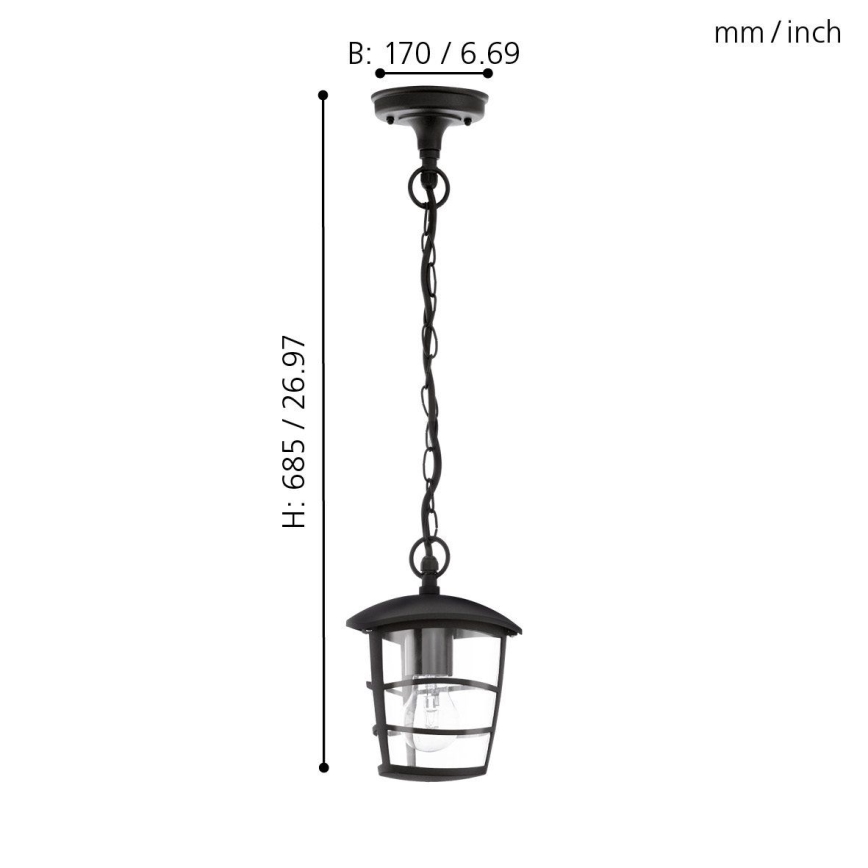 Eglo 93406 - Lustre LED d'extérieur ALORIA 1xE27/8,5W/230V IP44