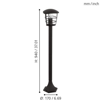 Eglo - Lampada LED da esterno 1xE27/8,5W/230V IP44 nera
