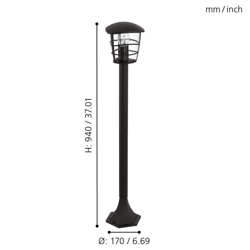Eglo - lampe LED d'extérieur 1xE27/8,5W/230V IP44 noire