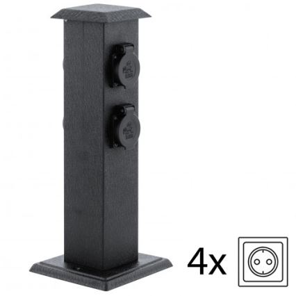 EGLO - Outdoor-Gartensäule mit Steckdosen SCHUKO IP44