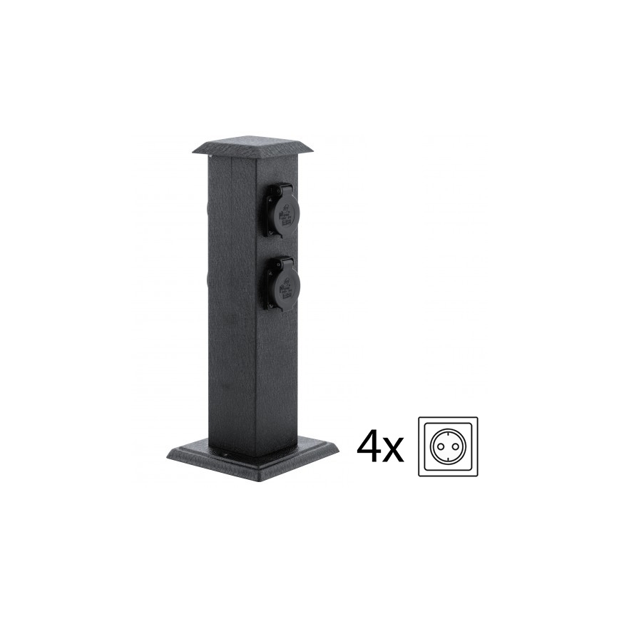 EGLO - Outdoor-Gartensäule mit Steckdosen SCHUKO IP44