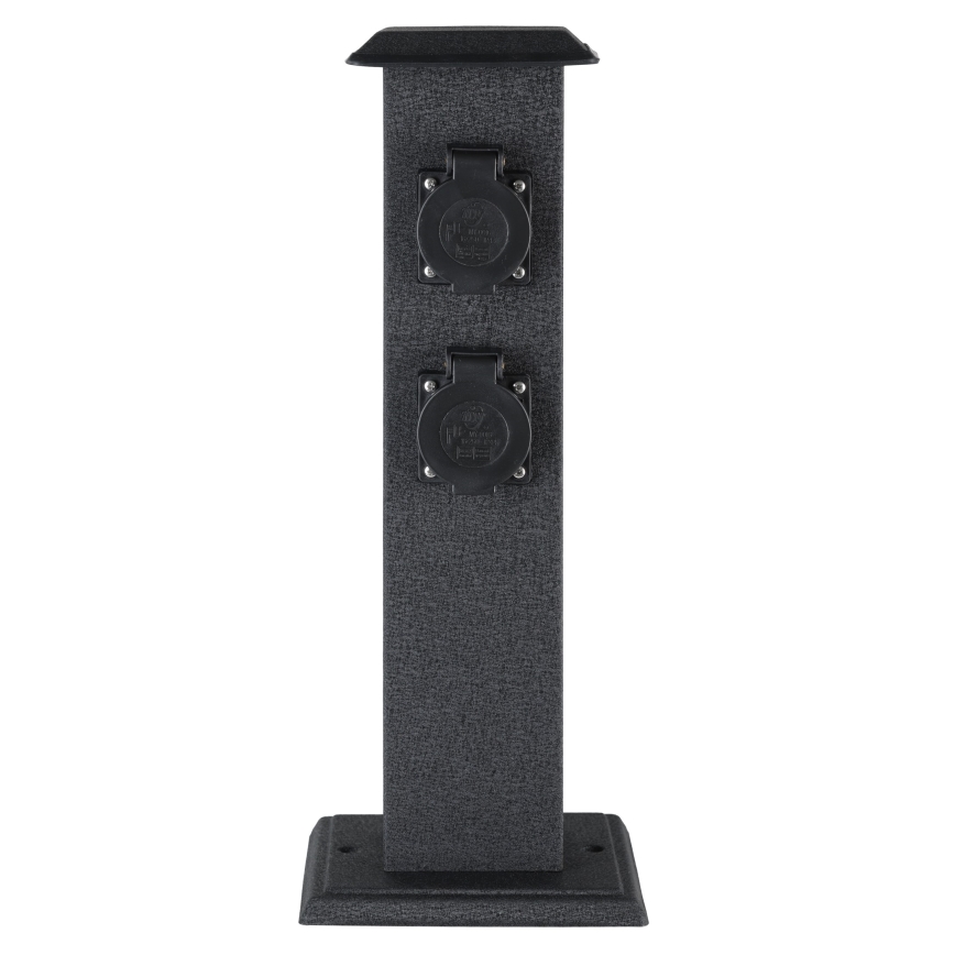 EGLO - Outdoor-Gartensäule mit Steckdosen SCHUKO IP44