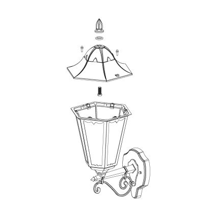 Eglo - Lampada da parete esterna 1xE27/60W/230V IP44