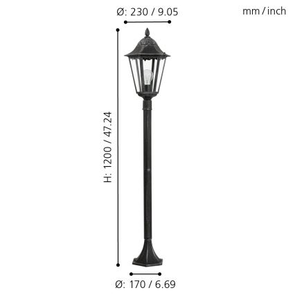 Eglo - Lampada da esterno 1xE27/60W/230V ip44
