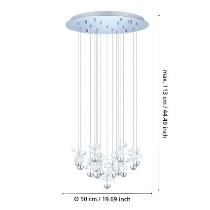 Eglo 93662 - Suspension LED sur câble PIANOPOLI LED/44W/230V