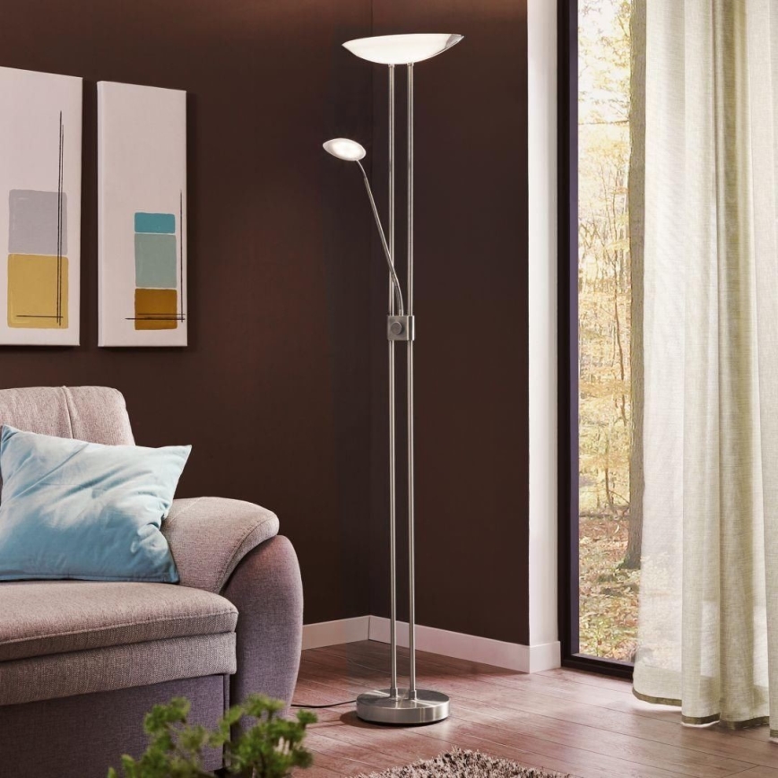 Eglo - Dimmbare LED-Stehleuchte LED/20W + LED/2,5W glänzendes Chrom