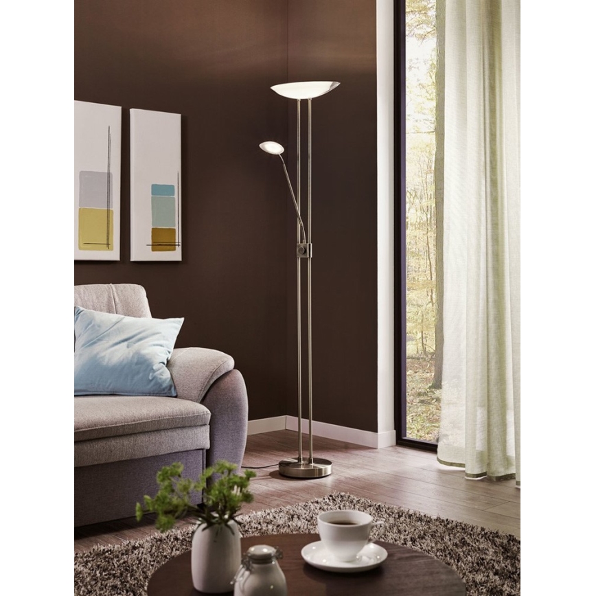 Eglo - Dimmbare LED-Stehleuchte LED/20W + LED/2,5W bronzen
