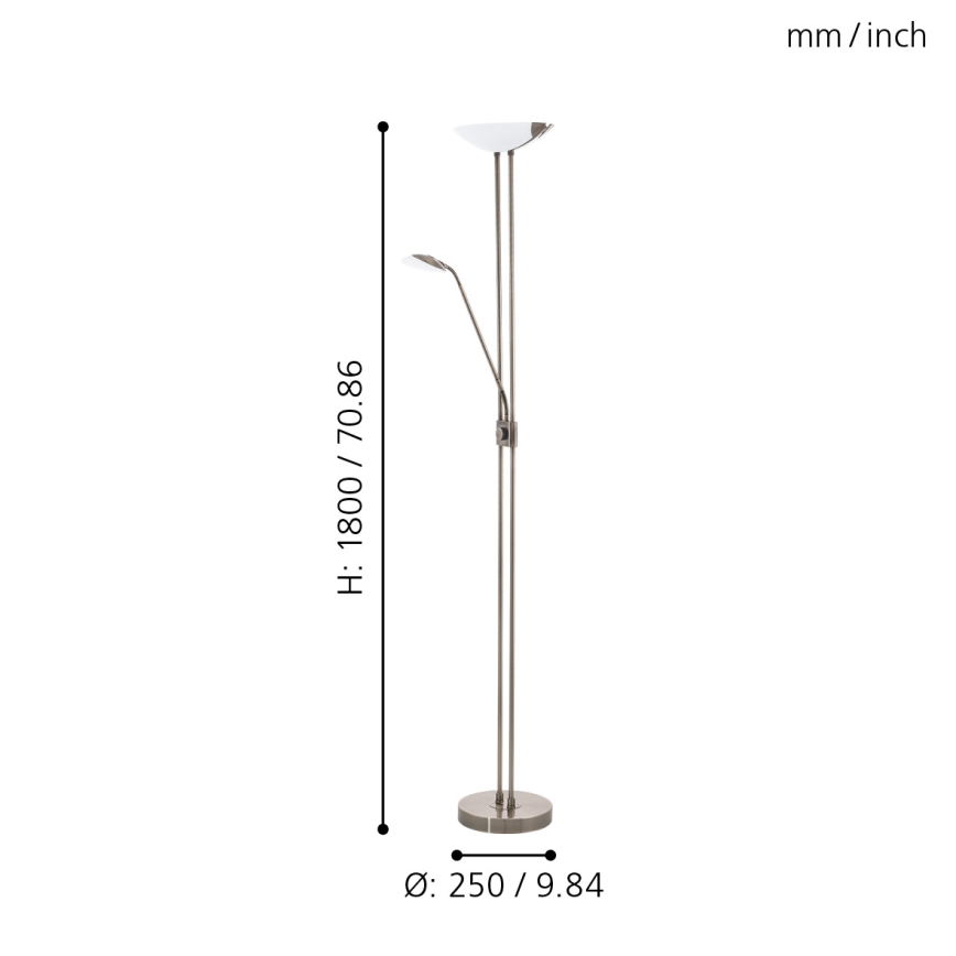 Eglo - Dimmbare LED-Stehleuchte LED/20W + LED/2,5W bronzen