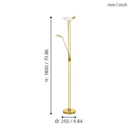 Eglo 93877 - Lampada LED dimmerabile BAYA 1 LED/20W + LED/2,5W ottone