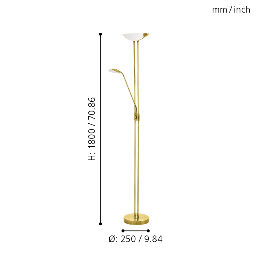 Eglo 93877 - Lampada LED dimmerabile BAYA 1 LED/20W + LED/2,5W ottone