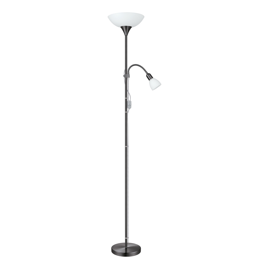 Eglo - Lampada da terra 1xE27/60W/230V + 1xE14/25W/230V cromo nero