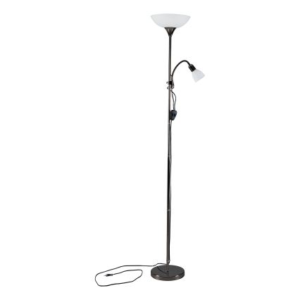 Eglo - Lampada da terra 1xE27/60W/230V + 1xE14/25W/230V cromo nero