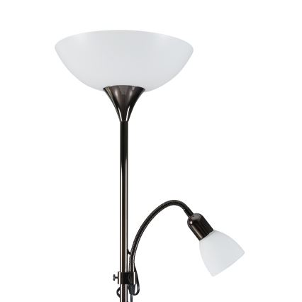 Eglo - Lampada da terra 1xE27/60W/230V + 1xE14/25W/230V cromo nero