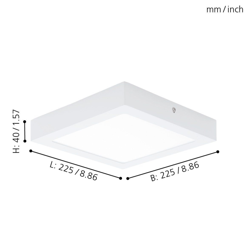 Eglo 94078 - Plafonnier LED FUEVA 1 LED/16,44W/230V 22,5x22,5 cm