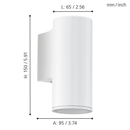 Eglo - Éclairages extérieurs LED 1xGU10/3W/230V IP44