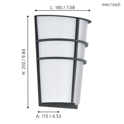 Eglo 94138 - Applique da esterno a LED BREGANZO 2xLED/2,5W/230V IP44