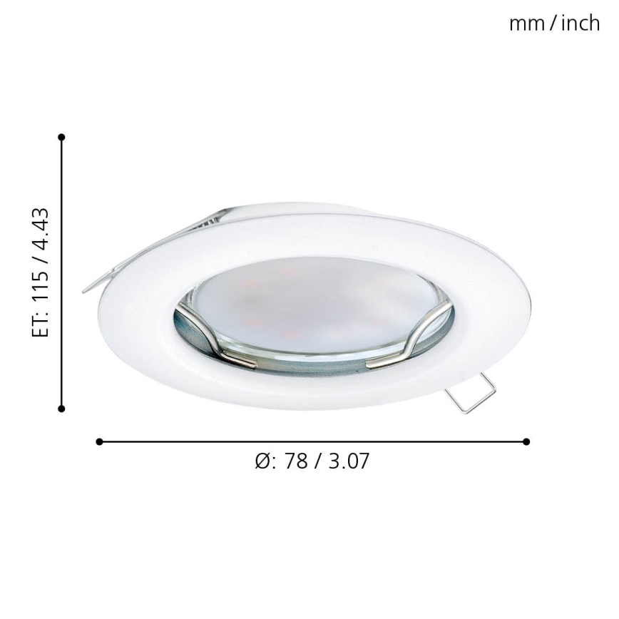Eglo - Lot de 3 spots encastrés LED PENETO 1xGU10-LED/3W/230V