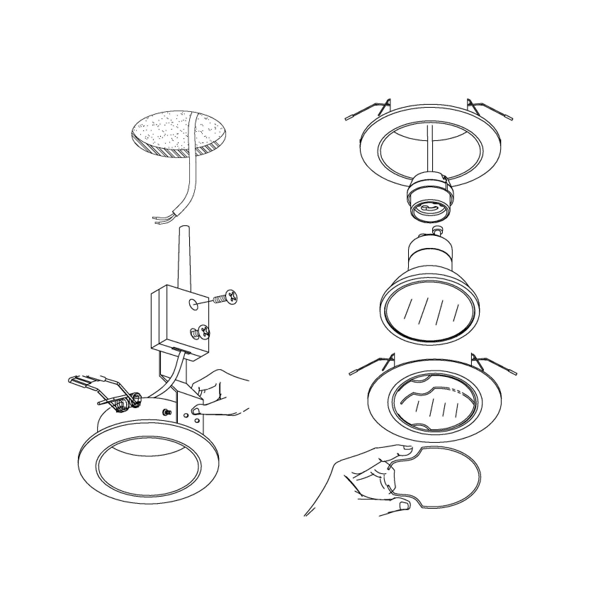 Eglo - Set 3x LED-Einbauleuchte PENETO 1x GU10-LED/3W/230V