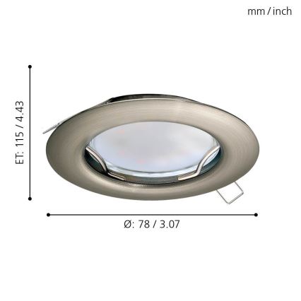 Eglo - Lot de 3 spots encastrés LED PENETO 1xGU10-LED/3W/230V