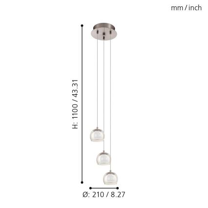 Eglo - LED-Pendelleuchte 3xLED/3,3W/230V