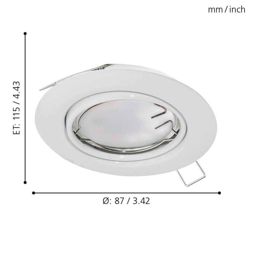 Eglo - LOT x3 Spot LED encastrable PENETO 3xGU10-LED/5W/230V