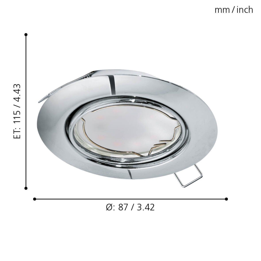 Eglo - Lot de 3 spots LED encastrables PENETO (1x GU10 LED, 5W, 230V)