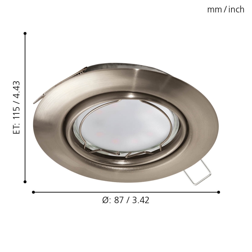 Eglo - Lot de 3 spots LED encastrés PENETO 1xGU10-LED/5W/230V