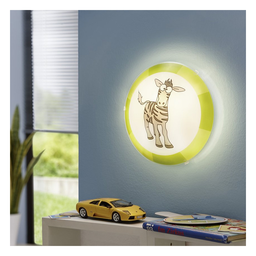 Eglo 94458 - Plafoniera per bambini BIUBIU 1xE27/60W/230V ZEBRA